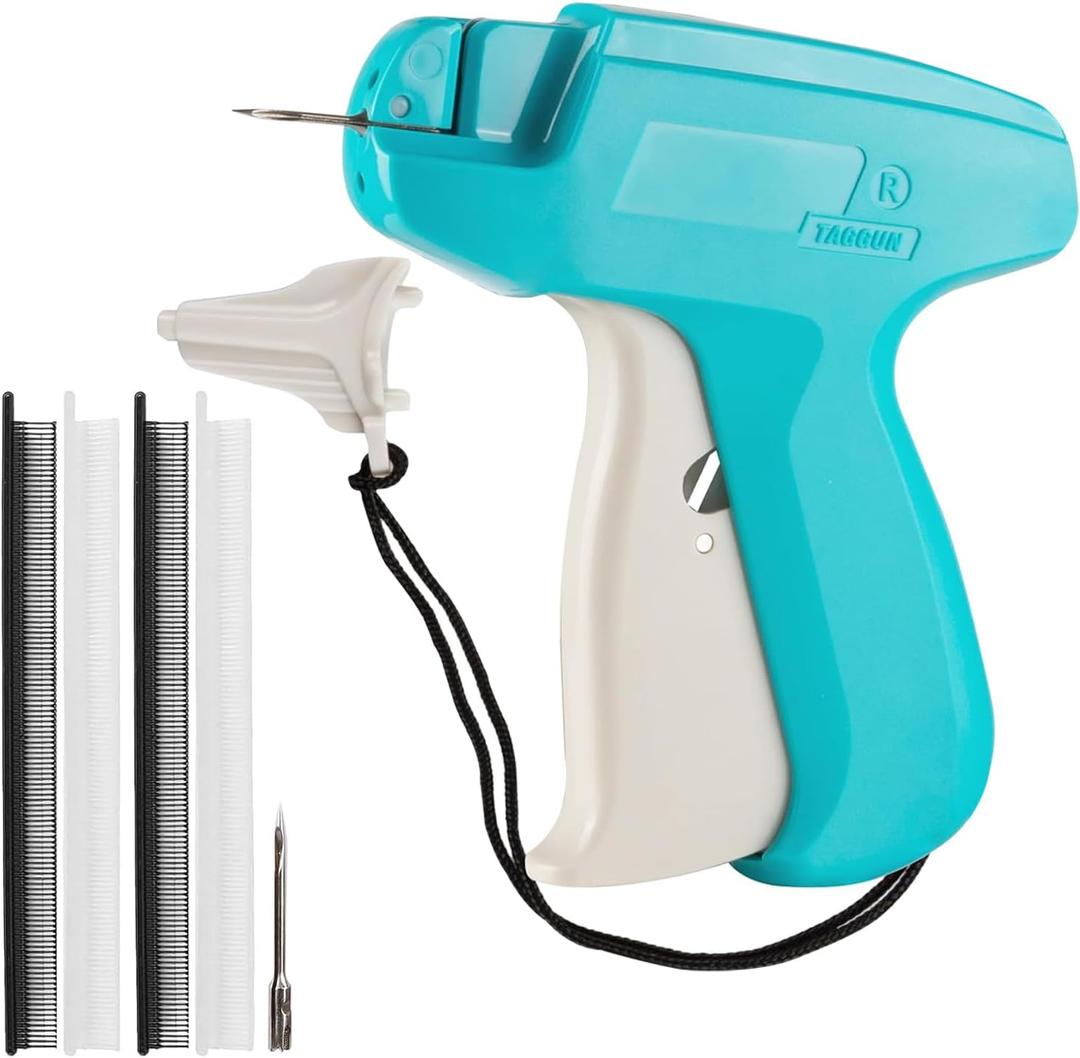 Mini Stitch Gun for Clothes, Tagging Gun & Easy Stitch Hemming Gun for Clothing, Quick Cloth Fixer Tool Kit with 2 Needles, 1500 Black & 1500 White Plastics Fasteners