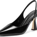 Coutgo Womens Slingback Stiletto High Heels Closed Pointed Toe Pumps D’Orsay Sexy Office Dress Shoes