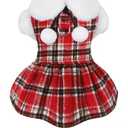 Sebaoyu Dog Sweater Dress, Winter Cute Warm Fleece Dog Sweater Dresses for Small Dogs Girl, Chihuahua Yorkie Soft Pet Doggie Coat Clothing Flanne Lining Cat Apparel (Red, M)