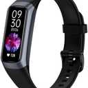 Fitness Tracker with 24/7 Heart Rate Sleep Blood Oxygen Monitor,IP68 Waterproof Smart Watch,1.10''AMOLED Touch Color Screen,Step Counter Health Activity Trackers for Women Men (Dark Black)