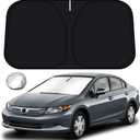 Bestview Windshield Sun Shade for 2012 2013 2014 2015 Honda Civic Accessories, Front Window Sunshade Sun Visor Protector Block UV Rays Heat, Foldable 3 Layers 210T Material