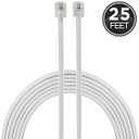 Power Gear Telephone Line Cord, 25 Feet, Phone Cord, Modular Jack Ends, Works for Phone, Modem or Fax Machine, For Use in Home or Office, White, 76119