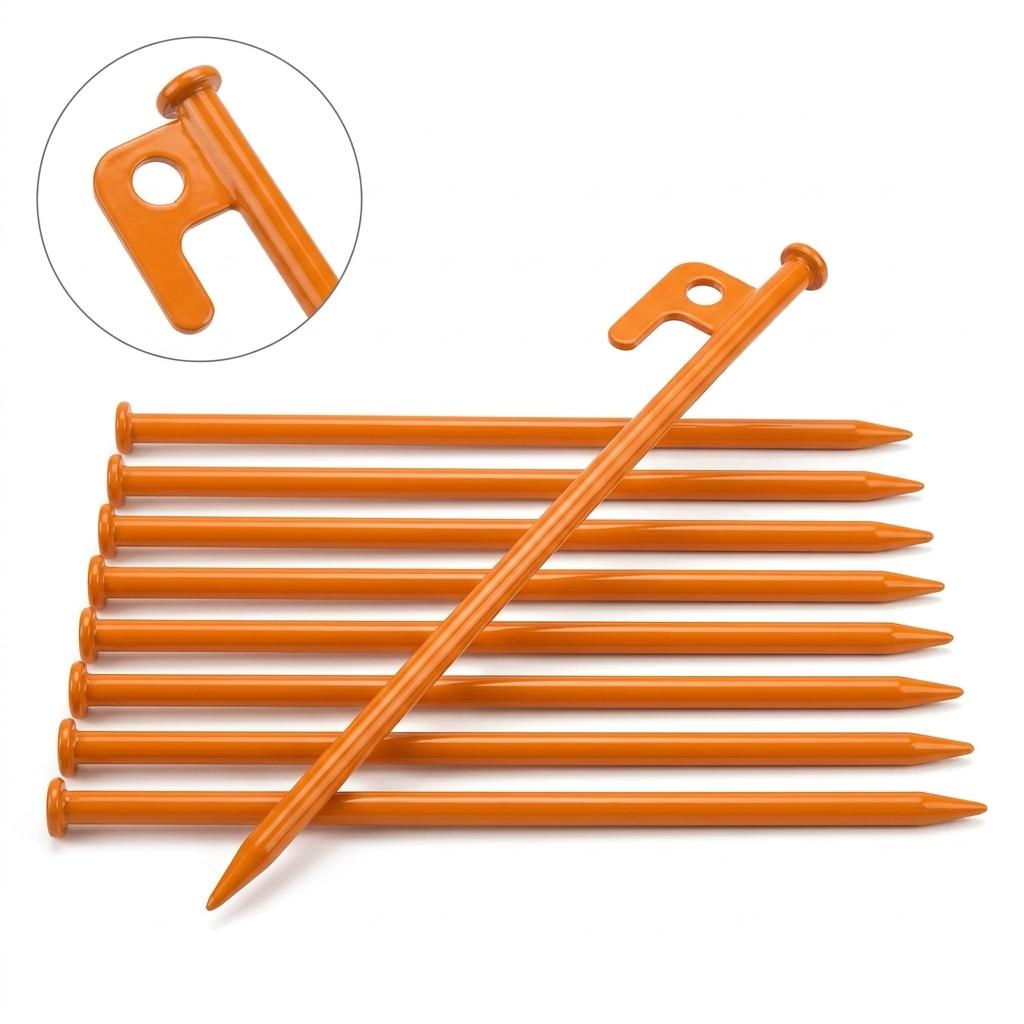 16 Inch Tent Stakes Heavy Duty Metal Tent Pegs
 8 pcs