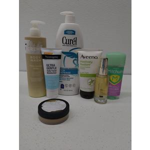 Curel, Mitchum, Neutrogena, Cremo, Kenra, Aveeno, Metallic Lustre Wax