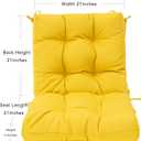 QILLOWAY Outdoor Chair Cushion for Patio Furniture, Waterproof Patio Cushions Set of 4 with Ties, Fade Resistant Replacement Pads for Outdoor Rocking Chairs,Yellow
