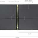 Samsill Classic Collection Leather 3 Ring Binder, Executive Presentation Portfolio, 0.5 Inch (Holds 100 Sheets), Brass Round Ring, Black