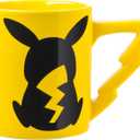 Silver Buffalo Pokmon Pikachu with Lightening Bolt Sculpted Handle Ceramic Mug, 20-Ounces