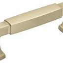 Amerock | Cabinet Pull | Golden Champagne | 3-3/4 inch (96 mm) Center to Center | Stature | 1 Pack | Drawer Pull | Drawer Handle | Cabinet Hardware