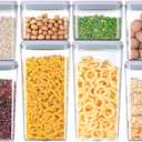 8-Piece Set of Pop Airtight Food Storage Containers with Lids Stackable Containers for Kitchen Pantry Organization Ideal for Cereal Snacks Flour Sugar Coffee and Spaghetti (1.2, 2.0, 2.7, 3.3qt)*2