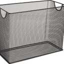 U Brands Desktop Hanging File Organizer, Black Mesh Metal, Letter Size, Steel Wire Document & Folder Organizer for Office Desk, Home, Classroom