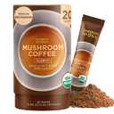 ShroomDNA Mushroom Coffee Blend with Chaga & Lion's Mane | Instant Focus + Clarity All Day | Organic + Vegan + Gluten Free | No Added Sugar | 20 Count (1.8 Ounce (Pack of 1))