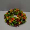 Fall Decor - 16 Inch Autumn Artificial Wreath - Fall Decorations for Thanksgiving, Halloween, Farmhouse, Harvest Home, Outdoor, Indoor, Window, Wall (Green,orange,red,yellow)