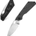 Eafengrow EF225 Pocket Knife Hunting Knives D2 Blade Titanium Handle with Clip EDC Tools Survival (black)