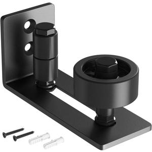 SMARTSTANDARD Sliding Barn Door Floor Guide for Bottom Adjustable Roller - 8 Setup Options for DIYers - Flush Design Bottom Flat Barn Door Floor Guide Stay Roller (Black) 1PCS