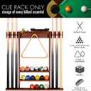 XCSOURCE Pool Cue Rack Only, Pool Stick Holder Wall Mount, 6 Pool Billiard Stick + Ball Set Pool Cue Holder, Pool Table Accessories for Billiard Room Man cave