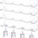 Barydat 4 Pcs Acrylic Champagne Wall Holder Clear Wine Glass Rack Wall Mounted Hanging Champagne Flute Display Stand for Home Bar Party Supplies (16")