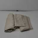 Jinchan Linen Textured Casual Weave Curtains - Living Room & Bedroom - Beige Heathered, 90 Inches Long, 2 Panels, Grommet Top, Light Filtering