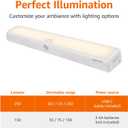 LED Motion Sensor Light Bar, USB/Battery Operated, 250 Lumens, 12 Inches, Swivel, Under Cabinet Lighting for Closet, Kitchen, 2-Pack, White