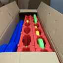 Giant 4 Row Game with Carrying Bag and Mesh Fabric .Giant 4-to-Score Game Set Suitable for Indoor and Outdoor Holiday Parties and Family Gatherings. Blue red, Large