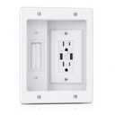 ZEXMTE in Wall Cable Management Kit with AC Outlets & USB Ports, Recessed Outlet Boxin Wall TV Power Kit, Hide Cords Recessed Wall Outlet for TV & Low Voltage Cables, White