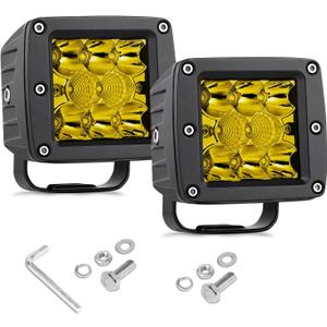 Yellow Fog Lights, 2Pcs 3 Inch 80W Amber LED Pods LED Cube Driving Lights Spot Flood Combo Off Road Ditch Light Pods for Truck Pickup Motorcycle ATV UTV SUV RZR Boat