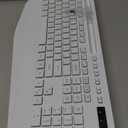 Wireless Keyboard with 7 Colored Backlit, Wrist Rest, Phone Holder, Rechargeable Ergonomic Computer Keyboard with Silent Keys, Full Size Lighted Keyboard for Windows, MacBook, PC, Laptop (White)