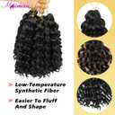 MIMAN 5 Packs Short Curly Crochet Braids 8 Inch Jamaican Bounce Ocean Wave Crochet Hair Extentions for Black Women DIY Mohawk Braided Ponytail Hairstyle Natural Black Synthetic