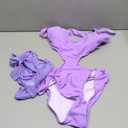 Kisscynest Women's Sexy Cutout One Piece Swimsuit Monokini with Long Sleeve Coverup Shirt Purple L