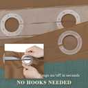 No Hook PEVA Shower Curtain or Liner - 8G Heavy Duty Brown Bathroom Shower Curtain No Hooks Required, Waterproof Plastic & PVC Free, Standard Size 71 x 74, Brown