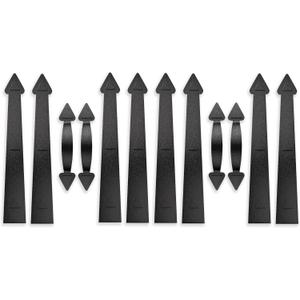 Garage Door Magnetic Decorative Hardware Kit, 8 Hinges 4 Handles Carriage Accents for 2 Car Garage, Strong Magnets, Color Blackgarage Decorations