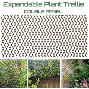 Sumery Nature Willow Trellis Expandable Plant Support Plant Climbing Lattices Trellis Willow Expandable Trellis Fence for Climbing Plants Support 36x92 Inch,Double Panel (2, Willow Wicker Fence)