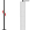 Toilet Paper Holder Stand 1 pc, Height Adjustable, Reserve Tissue for 6 Spare Rolls, Bathroom Storage, Rustproof with SUS304 Stainless Steel (Matte Black)