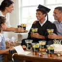 Graduation Cups 2026, Class of 2026 Cups, 48 Pack 16 oz Clear Plastic Graduation Cups, Black and Gold Congrats Grad Disposable Cups for Graduation Party Supplies