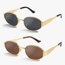 livho 2025 Trendy Oval Sunglasses - Stylish Polarized Shades for Everyday - Retro Metal Frames