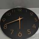 Mosewa Wall Clock 14 Inch Black Battery Operated Silent Non Ticking Simple Minimalist Rose Gold Numbers Decorative for Bedroom Living Room Kitchen Home Office