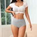 OLIKEME Womens Cotton Underwear High Waisted Postpartum C Section Panties Soft Stretch Breathable Full Coverage Briefs 6 Pack (S)
