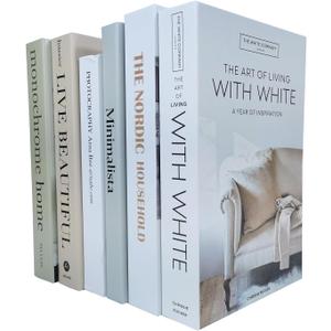 6 PCS Faux Books for Decoration,Designer Luxury Modern Fake Decorative Books for Home Bookshelf Decor Coffee Table Stacked Books, Shelves Living Room Decorative Objects Entry Decor