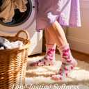 TEHOOK Warm & Cozy Gifts for Women, Fluffy Fuzzy Plush Sleeping Slipper Socks - Soft Warm Fabric (Pink)