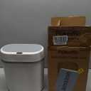 Pukomc Smart Sensor Wastebasket, Convenient and Hygienic Easy to Use, Technology Sensor Waterproof Wastebasket Plastic Trash can for Kitchen, Bathroom, Bedroom, Living Room, Office and Outdoor (1 Pack, white)