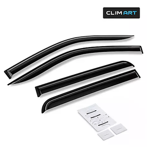 CLIM ART in-Channel Incredibly Durable Rain Guards for Toyota Corolla 2014-2019 Sedan, Original Window Deflectors, Vent Deflector, Vent Window Visors, Dark Smoke Car Accessories, 4 pcs - 614374