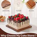 Acacia Wood Cake Stand with Lid-Cake Holder with Dome, 2-in-1 Dessert Table Display Set & Charcuterie Board with Lid,Square Cake Stand for Party,Fruit Tray,Cheese,Veggie,Large Cake Dome Cover
