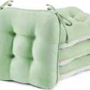 BETU Chair Cushions for Dining Chairs Set of 4,3.5" Thick Green Kitchen Chair Cushions Chair Pads with Ties,Non Slip Backing,Home Room Decor Seat Cushion,Bar,Patio Folding Chairs15.5"X15.5"X3.5"Green