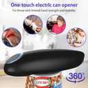 Electric Can Opener, Handheld One-touch Automatic Can opener, Smooth Edge Kitchen Gadget Can Openers Electric for Seniors with Arthritis