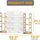 SpaceAid Toy Storage Organizer with 6 Shelves and 12 Bins, Bookshelf/Bookcase, Kids Bin Shelf, Toys Box for Playroom Organization for Bedroom & Room Decor, White, 52.3" W