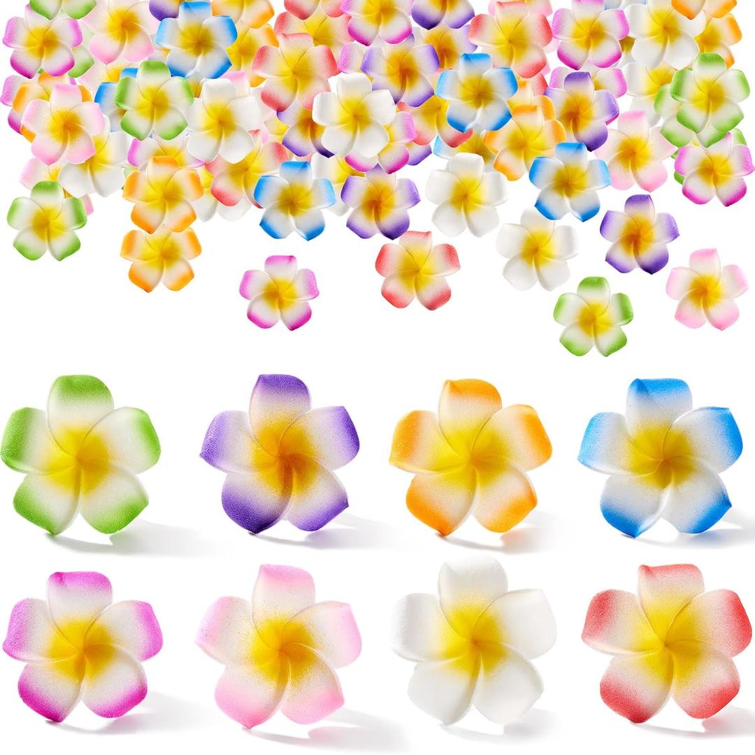 Waydress 360 Pcs Mixed Colors Foam Hawaiian Frangipani Artificial Plumeria Flower Petals for DIY Hair Hat Wreath Floral Bridal Wedding Decoration Party Decoration