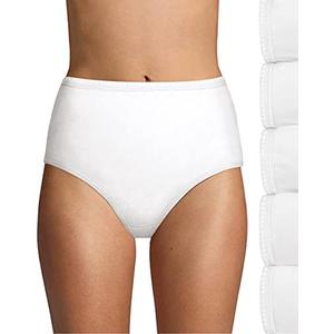 Hanes Ultimate womens 5 pack Breathable Cotton Panty Briefs, White, White, White, White, White, White, 5 Medium