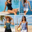 Aqua Eve Tankini Tops for Women Swimwear Top Only Tummy Control Bathing Suit Top No Bottom (Available in Plus) (Pink, XXL)