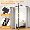 Room Divider Curtain Rod - Heavy Duty Adjustable Curtain Rod for Room Separation, Privacy Room Divider for Bedroom, 10-11ft(H) 58-116inch(W),Easy Install Wall Divider Curtain Rod, Black