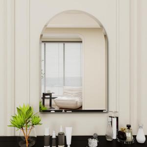 Arched Bathroom Mirror, 24X32 inch Arched Frameless Mirror, Arch Wall MirrorFrameless Mirrors for Bathroom,Beveled Bathroom Mirror.