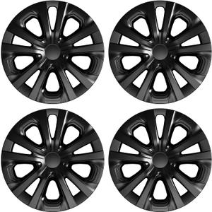 TangMiGe 4-Pack 15 inch Hubcaps Compatible with Toyota Prius 2019-2022, Prius Prime 2020-2022, Corolla Hybrid 2020-2024, fit for 15" Steel Wheel, Rim Cover Skin Hub Cap (Bright Black Color)